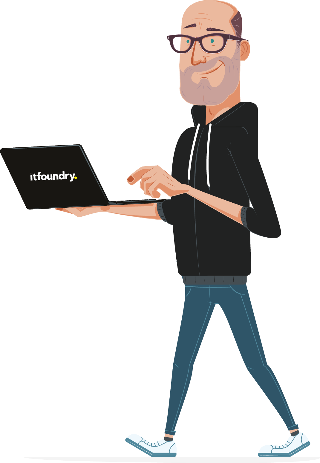 Walking With Laptop
